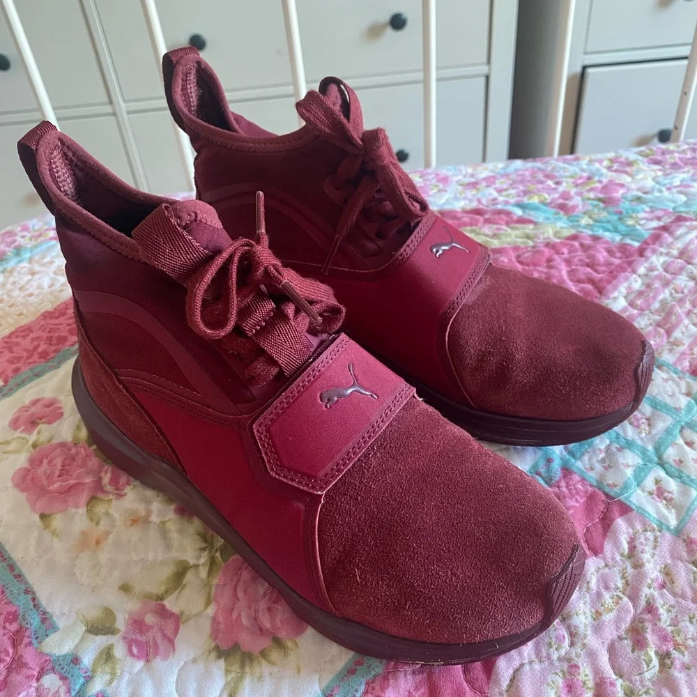 Puma burgundy Phenom Suede Sneakers - Picture 3 of 7